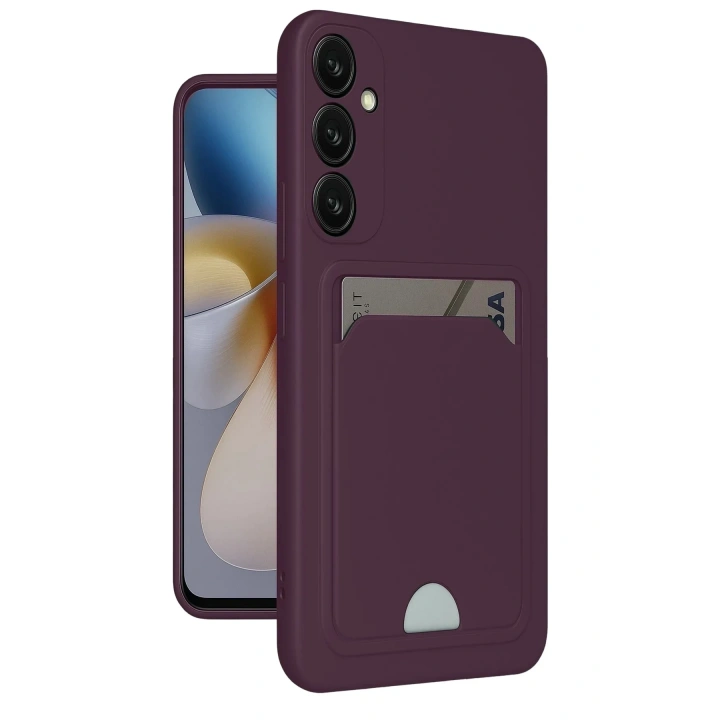 Mey İthalat®  Samsung Galaxy A26 Kılıf Kelvin Kartvizitli Silikon - Derin Mor