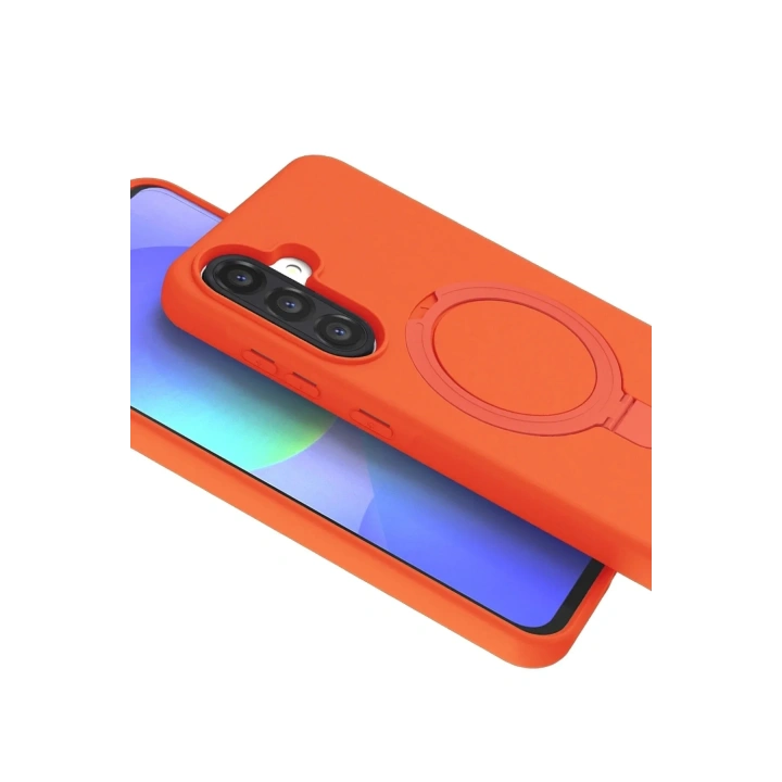 Mey İthalat®  Samsung Galaxy A26 Regal Magsafe Standlı Kapak - Turuncu