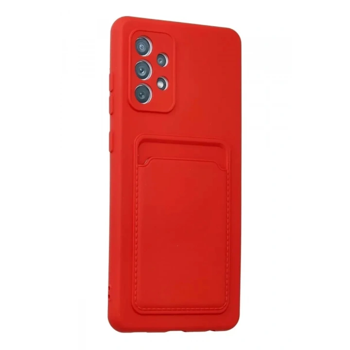 Mey İthalat®  Samsung Galaxy A32 Kılıf Kelvin Kartvizitli Silikon - Kırmızı