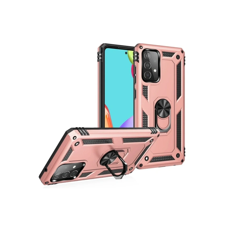 Mey İthalat®  Samsung Galaxy A32 Kılıf Sofya Yüzüklü Silikon Kapak - Rose