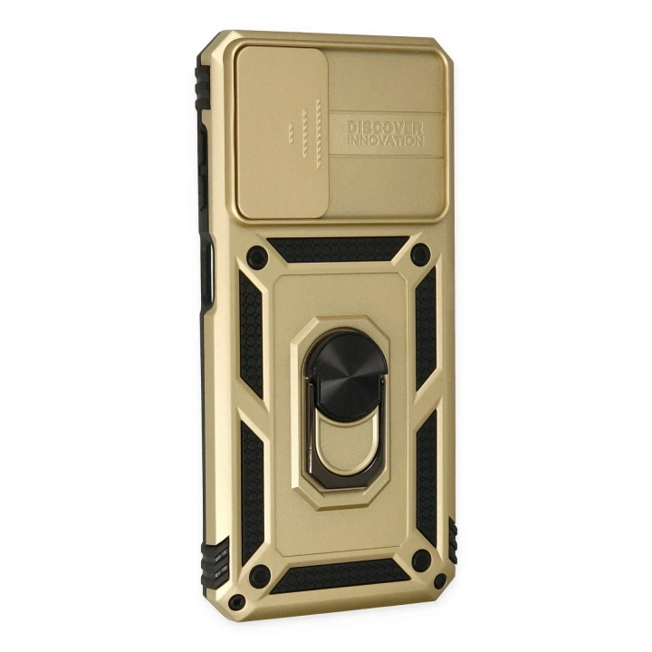 Mey İthalat®  Samsung Galaxy A33 5G Kılıf Pars Lens Yüzüklü Silikon - Gold