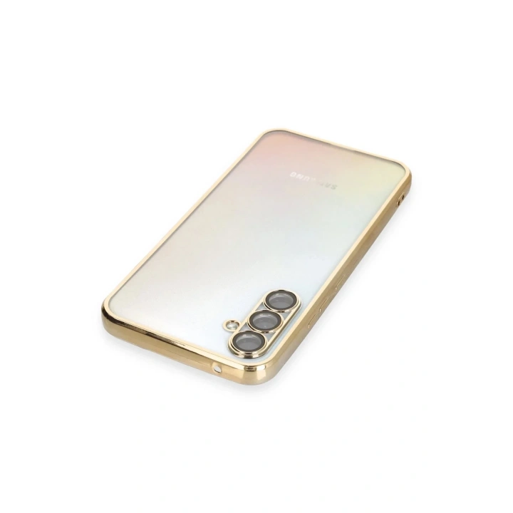 Mey İthalat®  Samsung Galaxy A34 5G Kılıf  Lensli Silikon - Gold