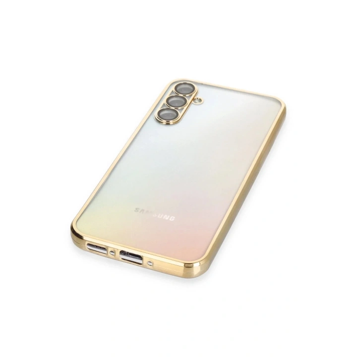 Mey İthalat®  Samsung Galaxy A34 5G Kılıf  Lensli Silikon - Gold