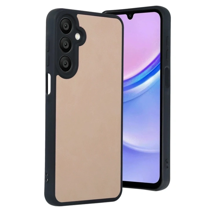 Mey İthalat®  Samsung Galaxy A35 5G Kılıf Aras Deri Kapak - Pudra
