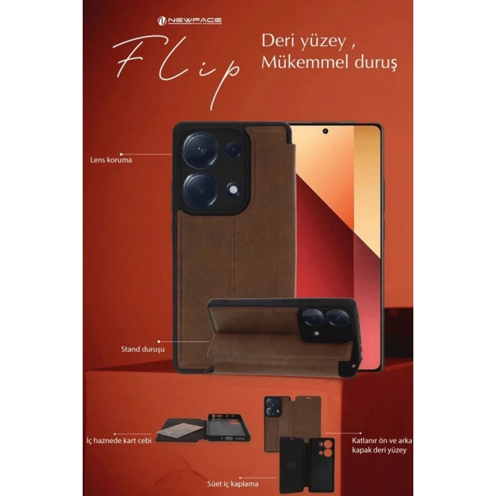 Mey İthalat®  Samsung Galaxy A35 5G Kılıf Flip Cover - Taba