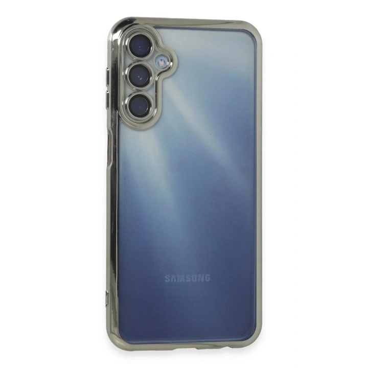 Mey İthalat®  Samsung Galaxy A35 5G Kılıf  Lensli Silikon - Gümüş
