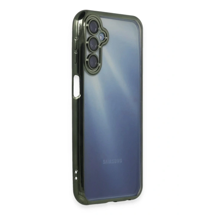 Mey İthalat®  Samsung Galaxy A35 5G Kılıf  Lensli Silikon - Yeşil