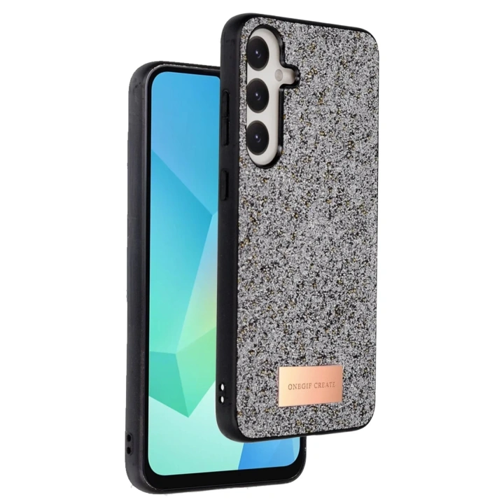 Mey İthalat®  Samsung Galaxy A36 Bright Simli Kapak - Gümüş