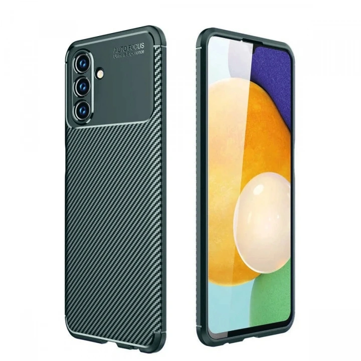 Mey İthalat®  Samsung Galaxy A36 Kılıf Auto Focus Karbon Kapak - Koyu Yeşil