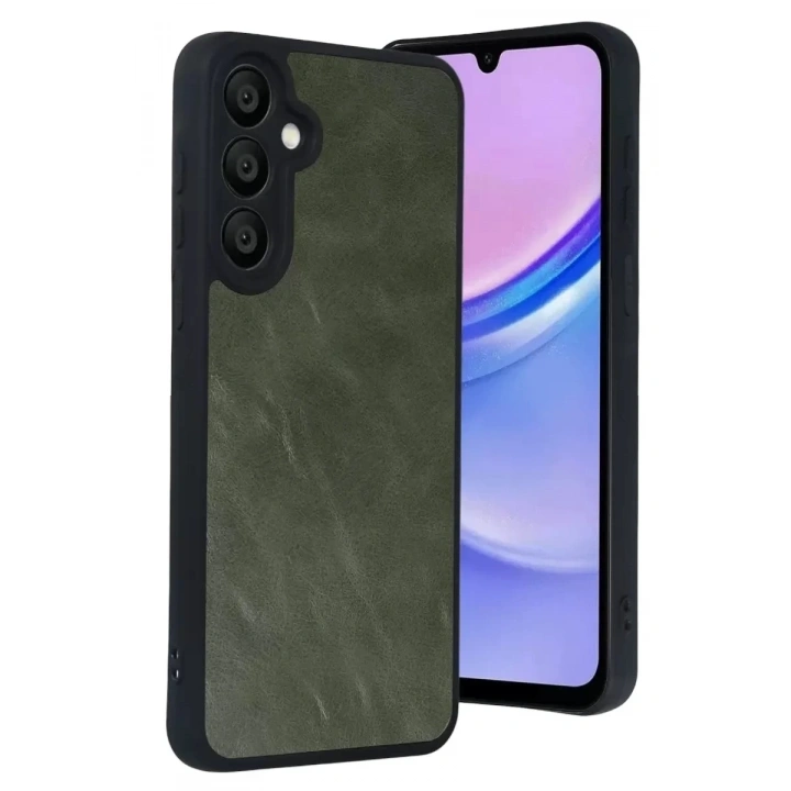 Mey İthalat®  Samsung Galaxy A37 5G Aras Deri Kapak - Yeşil