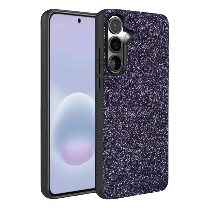 Mey İthalat®  Samsung Galaxy A37 5G Bright Simli Kapak - Derin Mor