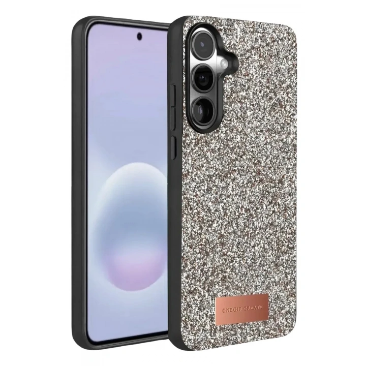 Mey İthalat®  Samsung Galaxy A37 5G Bright Simli Kapak - Gümüş