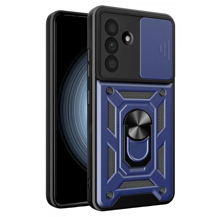 Mey İthalat®  Samsung Galaxy A37 5G Pars Lens Yüzüklü Silikon - Lacivert