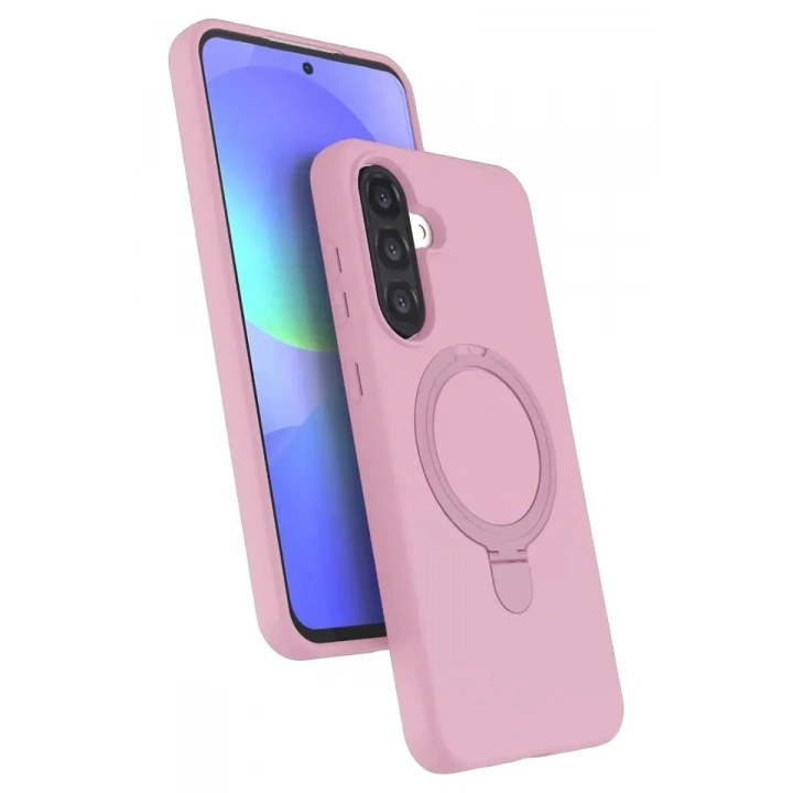 Mey İthalat®  Samsung Galaxy A37 5G Regal Magsafe Standlı Kapak - Açık Pembe