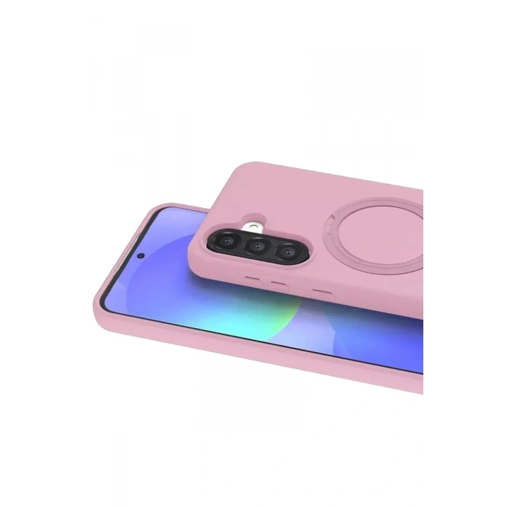 Mey İthalat®  Samsung Galaxy A37 5G Regal Magsafe Standlı Kapak - Açık Pembe