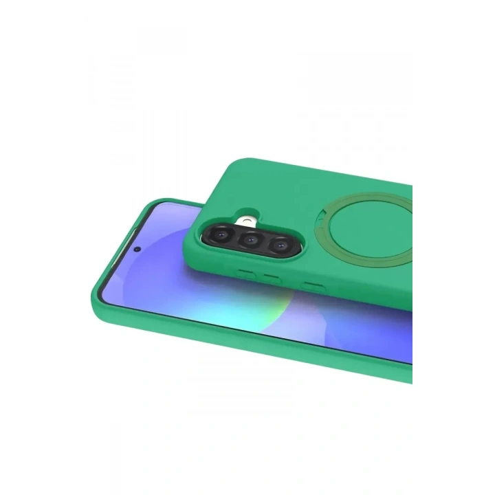 Mey İthalat®  Samsung Galaxy A37 5G Regal Magsafe Standlı Kapak - Yeşil
