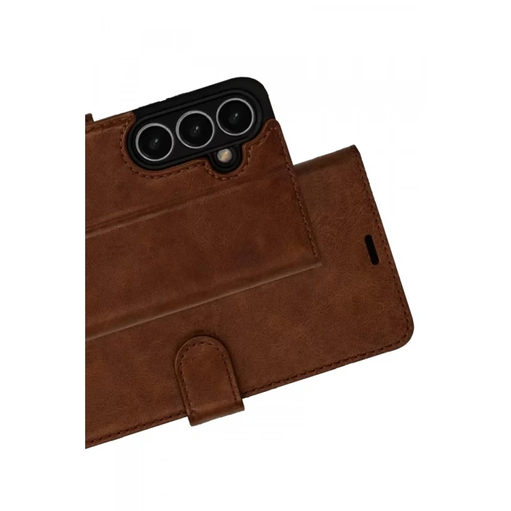 Mey İthalat®  Samsung Galaxy A37 5G Trend S Plus Kapaklı Kılıf - Taba
