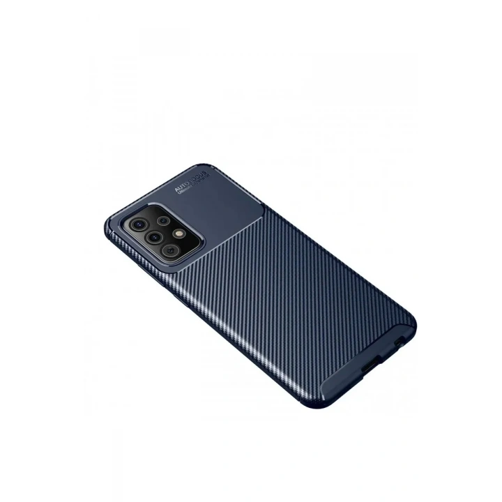 Mey İthalat®  Samsung Galaxy A52 Kılıf Auto Focus Karbon Kapak - Lacivert