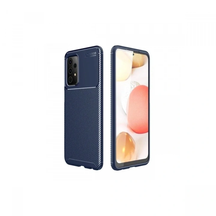 Mey İthalat®  Samsung Galaxy A52 Kılıf Auto Focus Karbon Kapak - Lacivert