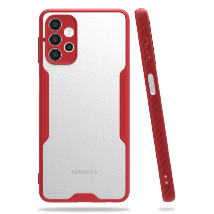 Mey İthalat®  Samsung Galaxy A52 Kılıf Platin Silikon - Kırmızı