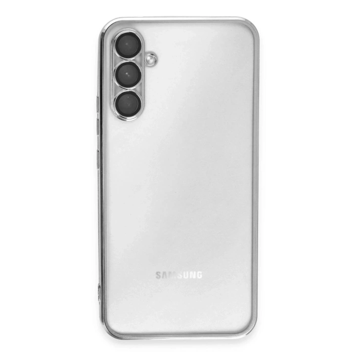 Mey İthalat®  Samsung Galaxy A54 5G Kılıf  Lensli Silikon - Gümüş