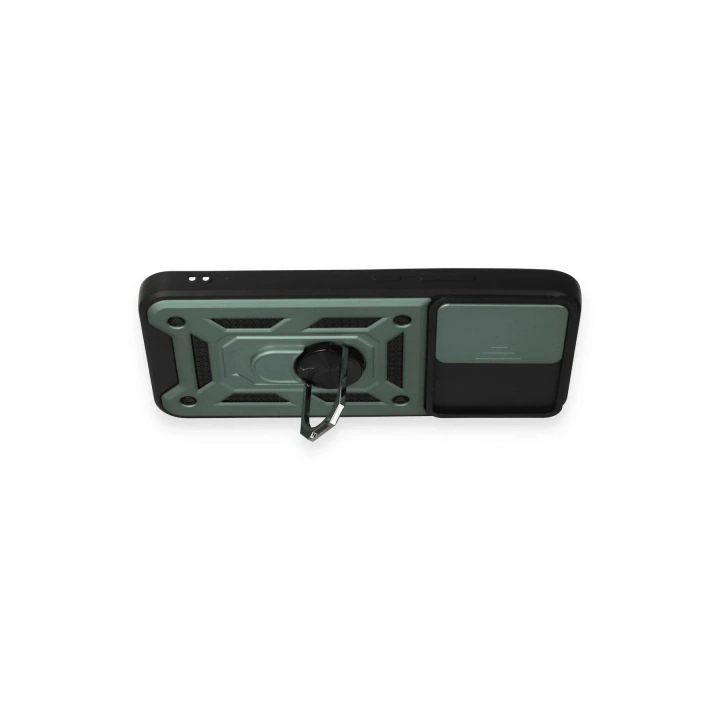 Mey İthalat®  Samsung Galaxy A54 5G Kılıf Pars Lens Yüzüklü Silikon - Yeşil