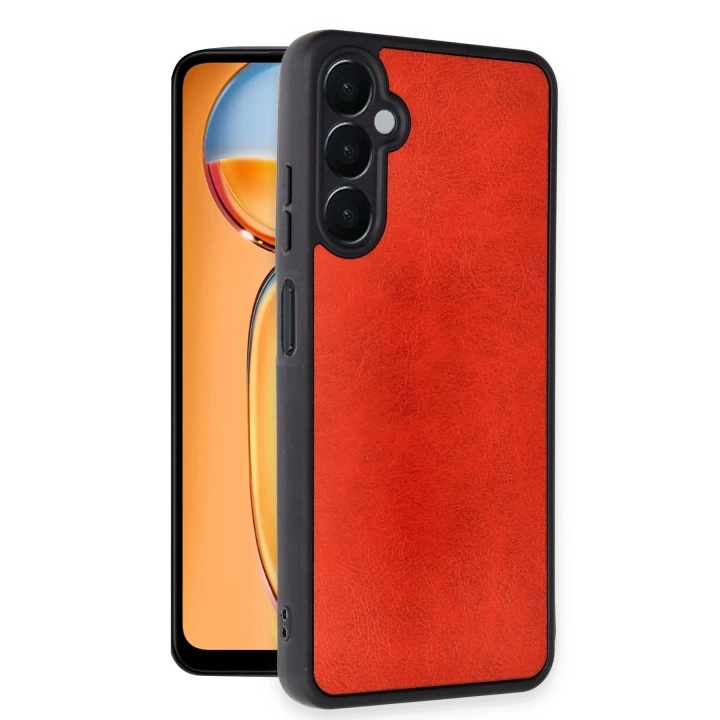 Mey İthalat®  Samsung Galaxy A55 5G Kılıf Aras Deri Kapak - Kırmızı