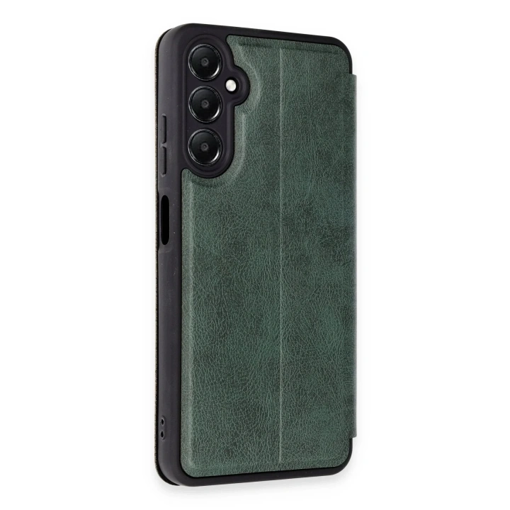 Mey İthalat®  Samsung Galaxy A55 5G Kılıf Flip Cover - Koyu Yeşil