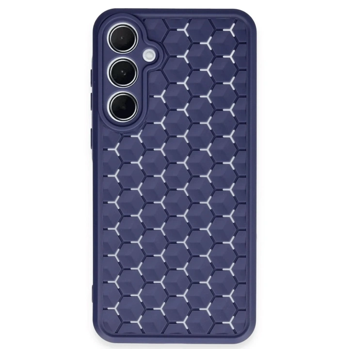Mey İthalat®  Samsung Galaxy A55 5G Kılıf Petek Silikon Kapak - Lacivert