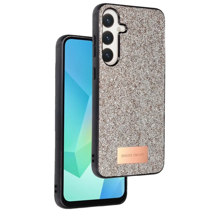 Mey İthalat®  Samsung Galaxy A56 Bright Simli Kapak - Gold