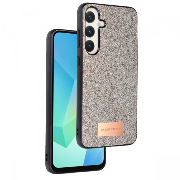 Mey İthalat®  Samsung Galaxy A56 Bright Simli Kapak - Gold