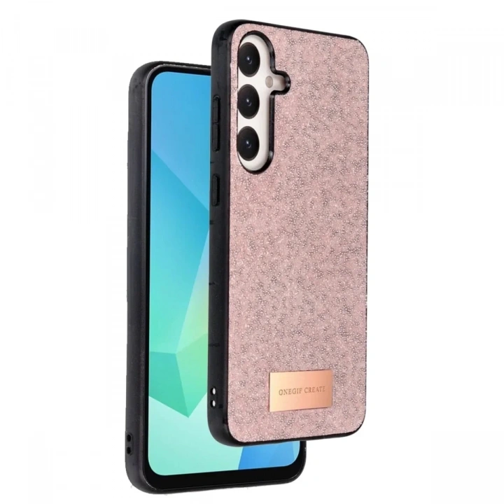 Mey İthalat®  Samsung Galaxy A56 Bright Simli Kapak - Pembe