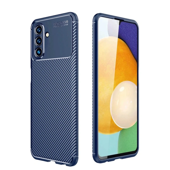 Mey İthalat®  Samsung Galaxy A56 Kılıf Auto Focus Karbon Kapak - Lacivert