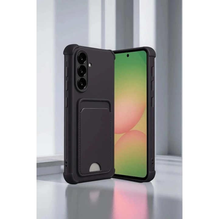 Mey İthalat®  Samsung Galaxy A56 Kılıf Kelvin Kartvizitli Silikon - Derin Mor