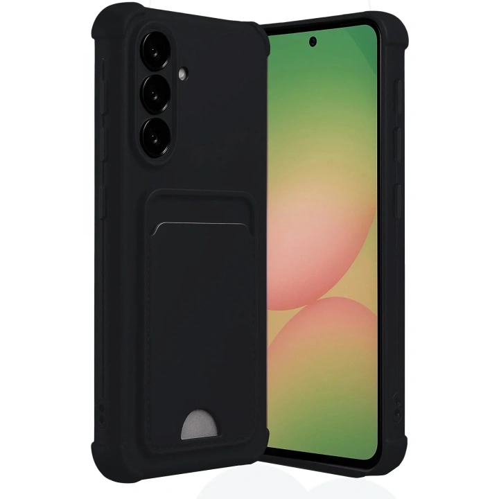 Mey İthalat®  Samsung Galaxy A56 Kılıf Kelvin Kartvizitli Silikon - Siyah