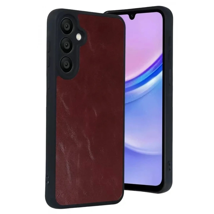 Mey İthalat®  Samsung Galaxy A57 5G Aras Deri Kapak - Bordo