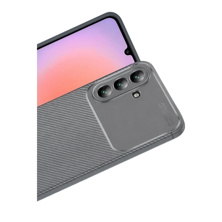 Mey İthalat®  Samsung Galaxy A57 5G Auto Focus Karbon Kapak - Gri