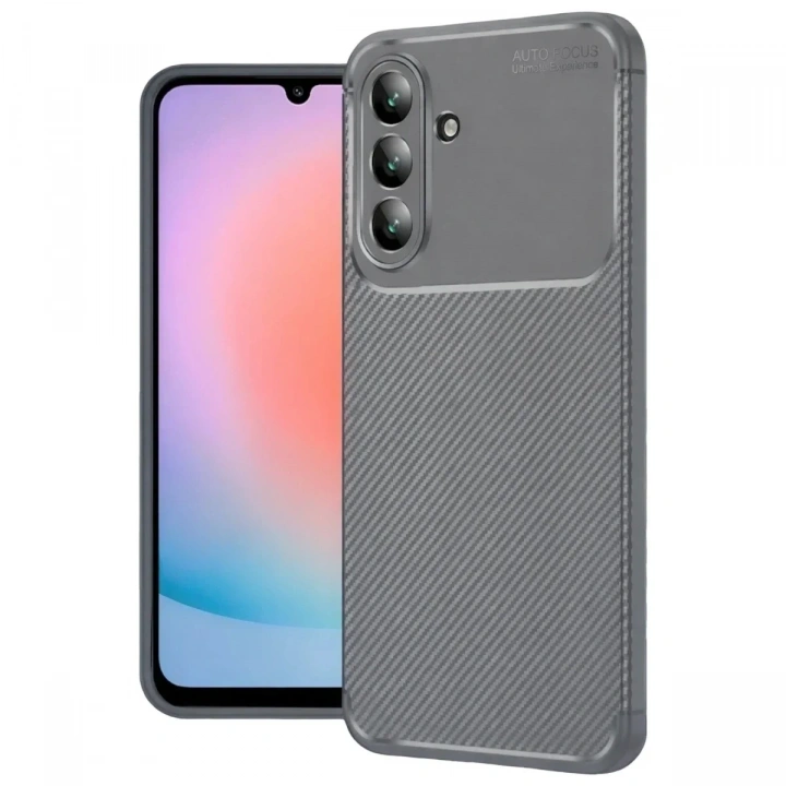 Mey İthalat®  Samsung Galaxy A57 5G Auto Focus Karbon Kapak - Gri