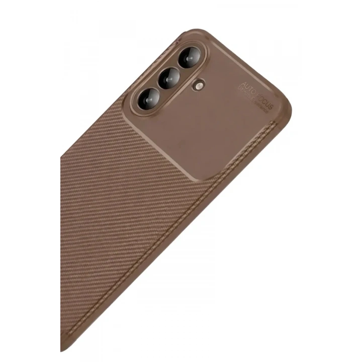Mey İthalat®  Samsung Galaxy A57 5G Auto Focus Karbon Kapak - Kahverengi