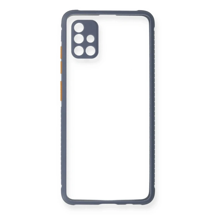 Mey İthalat®  Samsung Galaxy A71 Kılıf Miami Şeffaf Silikon - Gri
