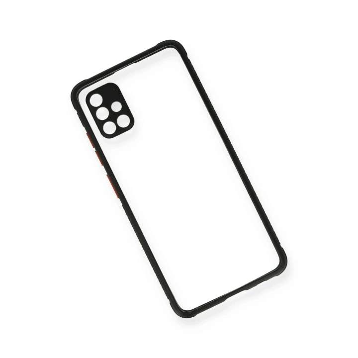 Mey İthalat®  Samsung Galaxy A71 Kılıf Miami Şeffaf Silikon - Siyah