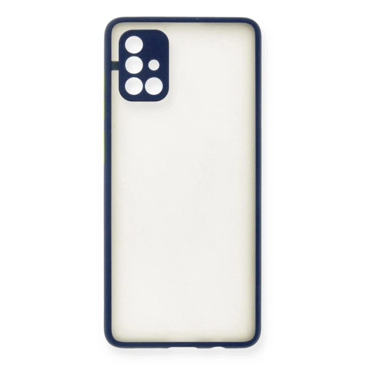 Mey İthalat®  Samsung Galaxy A71 Kılıf Montreal Silikon Kapak - Lacivert