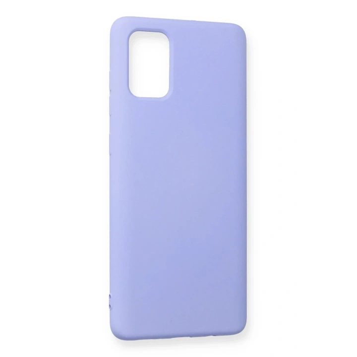 Mey İthalat®  Samsung Galaxy A71 Kılıf Nano içi Kadife Silikon - Lila