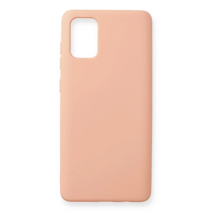Mey İthalat®  Samsung Galaxy A71 Kılıf Nano içi Kadife Silikon - Pudra