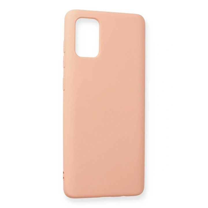 Mey İthalat®  Samsung Galaxy A71 Kılıf Nano içi Kadife Silikon - Pudra