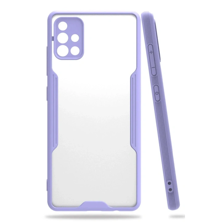Mey İthalat®  Samsung Galaxy A71 Kılıf Platin Silikon - Lila