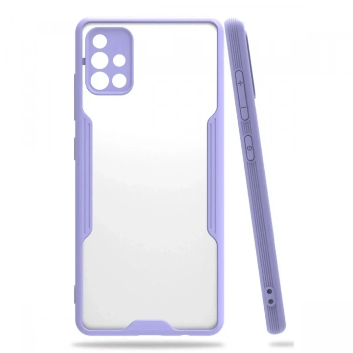 Mey İthalat®  Samsung Galaxy A71 Kılıf Platin Silikon - Lila