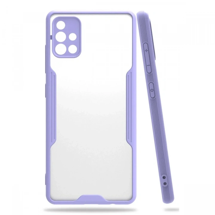 Mey İthalat®  Samsung Galaxy A71 Kılıf Platin Silikon - Lila
