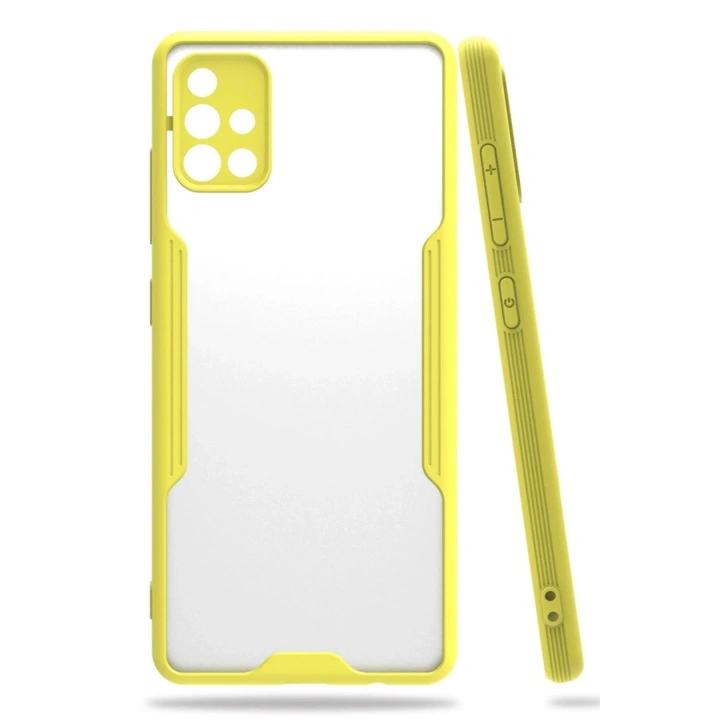 Mey İthalat®  Samsung Galaxy A71 Kılıf Platin Silikon - Sarı