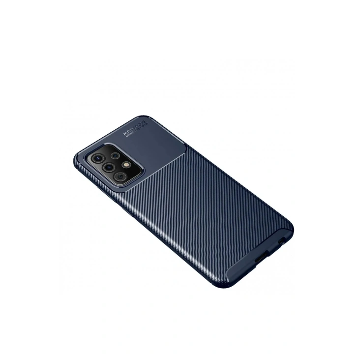 Mey İthalat®  Samsung Galaxy A72 Kılıf Auto Focus Karbon Kapak - Lacivert